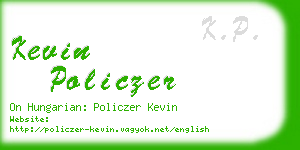 kevin policzer business card